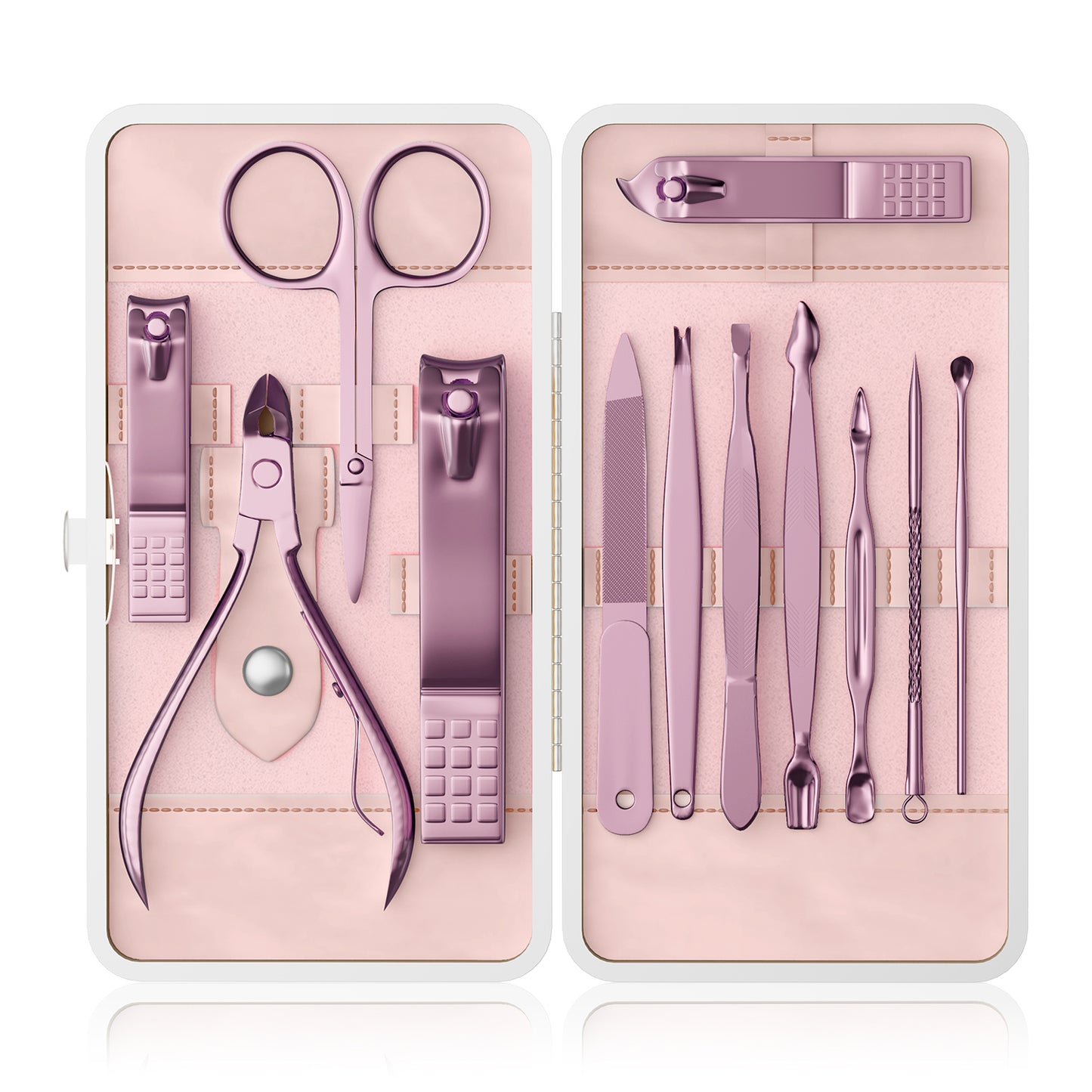 Professional Nail Care Kit, 12-Piece Manicure & Pedicure Grooming Set with Travel Case, Stainless Steel Nail Clippers, Cuticle Trimmer & Beauty Tools, Portable Gift Set(Gold)