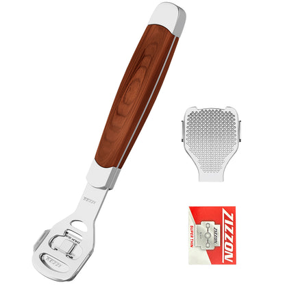 Foot Care Pedicure Callus Shaver Hard Skin Remover Wood Handle 10 Blades