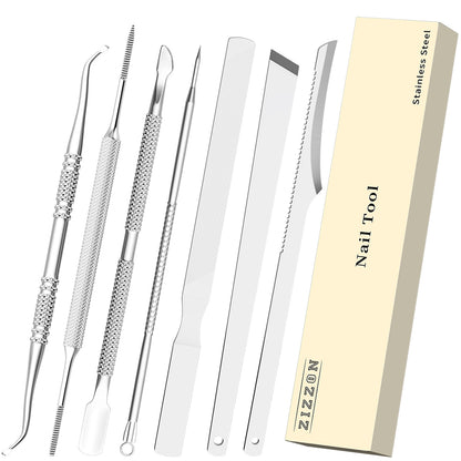 7 Pcs Ingrown Toenail File and Lifters Set, Stainless Steel Ingrown Toenail Removal Kit, Under Nail Cleaner Pedicure Tools