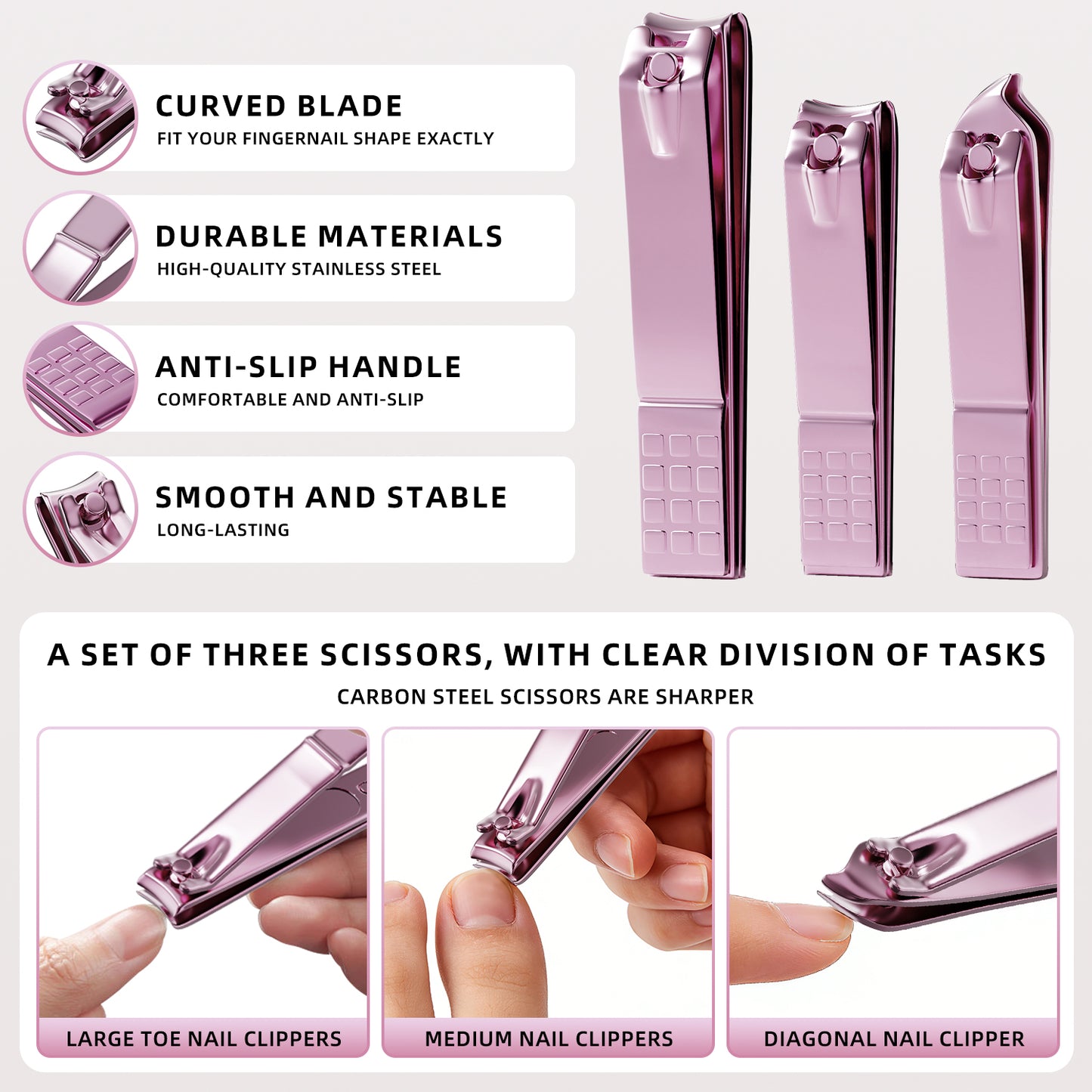 Professional Nail Care Kit, 12-Piece Manicure & Pedicure Grooming Set with Travel Case, Stainless Steel Nail Clippers, Cuticle Trimmer & Beauty Tools, Portable Gift Set(Pink)