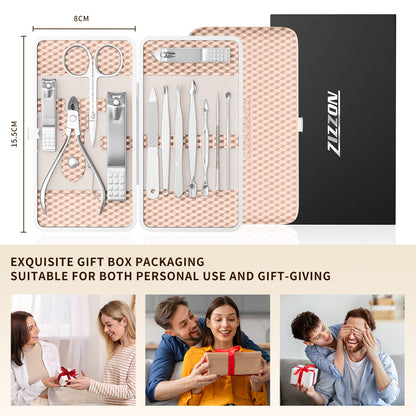 Professional Nail Care kit Manicure Grooming Set with Travel Case(Rose Gold)
