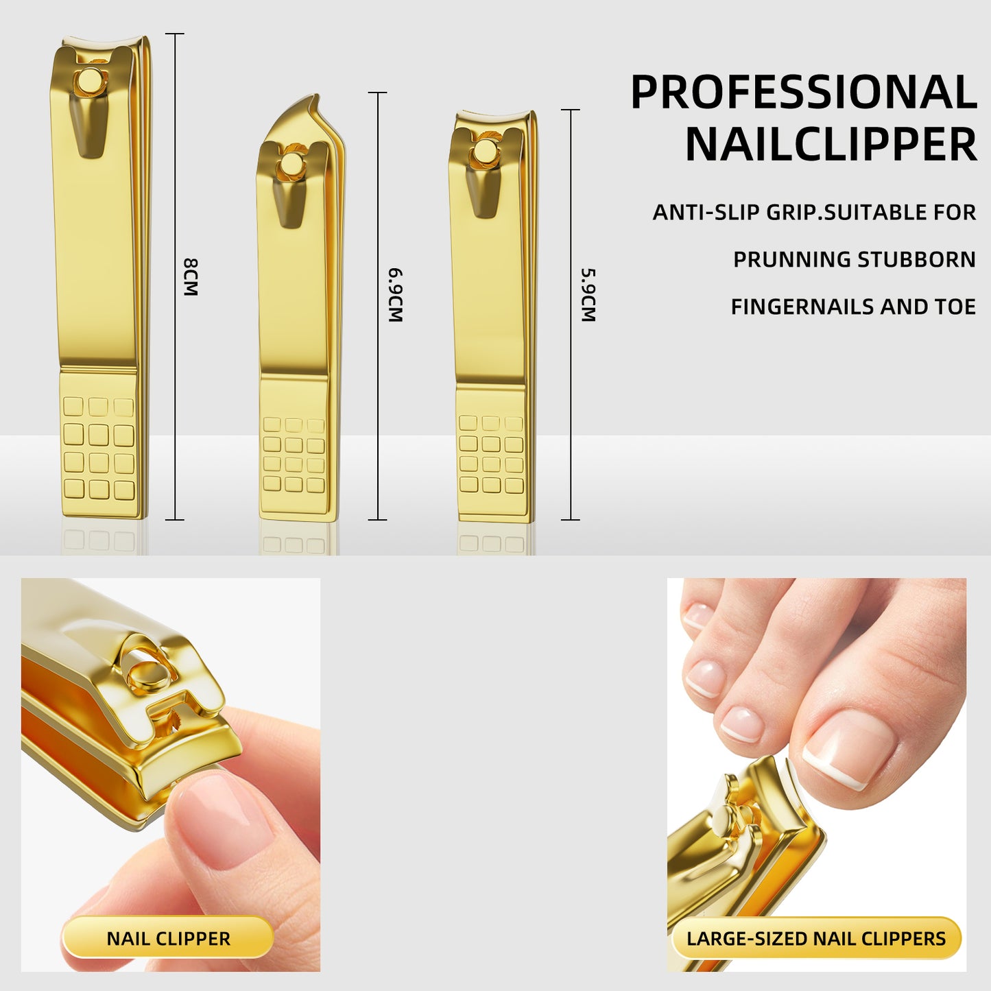 Professional Nail Care Kit, 12-Piece Manicure & Pedicure Grooming Set with Travel Case, Stainless Steel Nail Clippers, Cuticle Trimmer & Beauty Tools, Portable Gift Set(Gold)