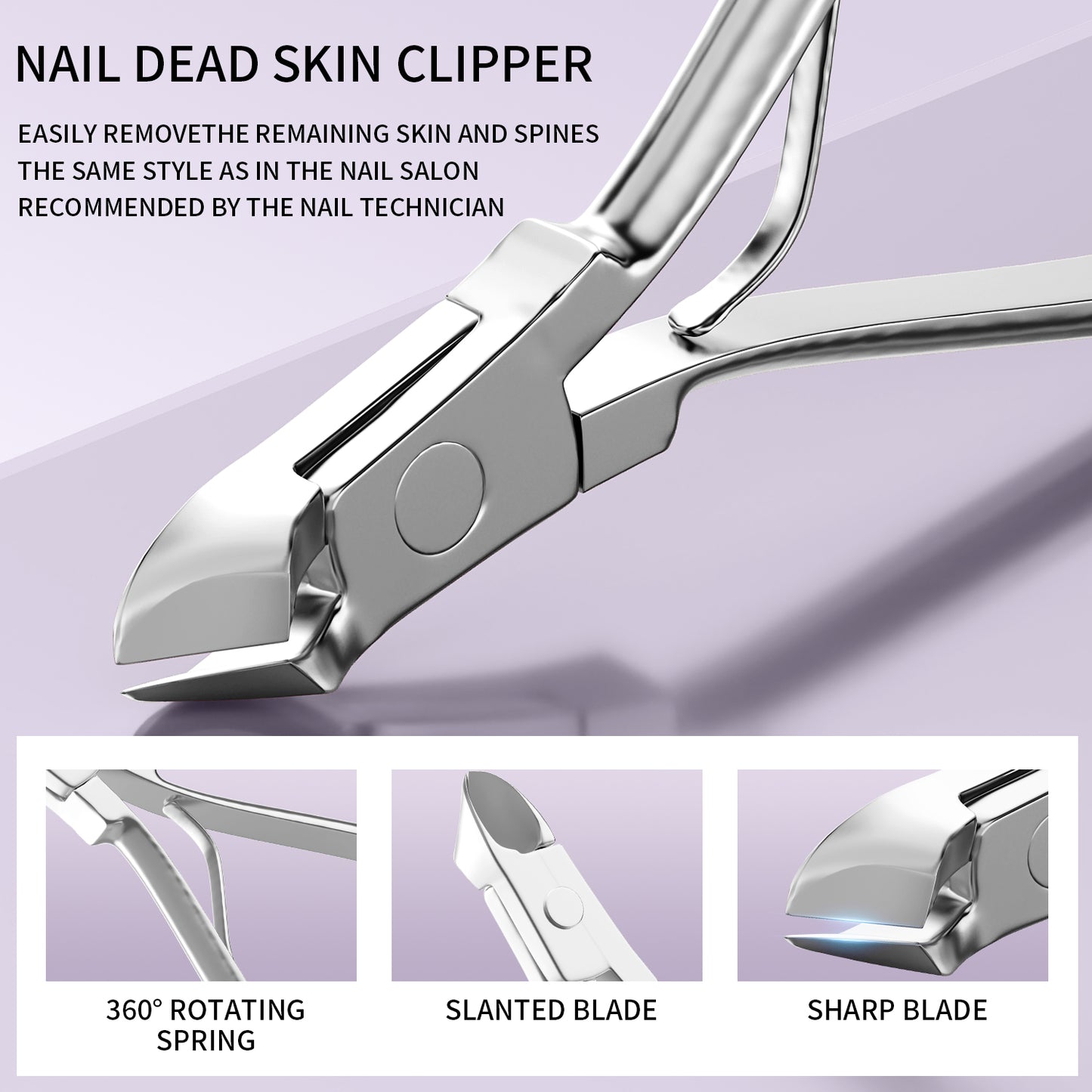 Nail Clippers Kit Manicure Pedicure Set with Holographic Case(Purple)