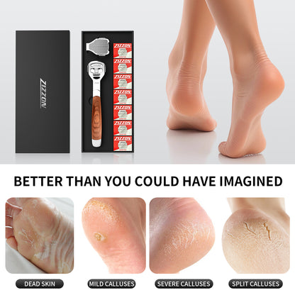 Foot Care Pedicure Callus Shaver Hard Skin Remover Wood Handle 70 Blades