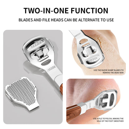 Foot Care Pedicure Callus Shaver Hard Skin Remover Wood Handle 70 Blades