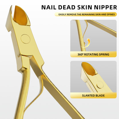 Professional Nail Care Kit, 12-Piece Manicure & Pedicure Grooming Set with Travel Case, Stainless Steel Nail Clippers, Cuticle Trimmer & Beauty Tools, Portable Gift Set(Gold)