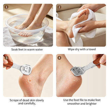 Foot Care Pedicure Callus Shaver Hard Skin Remover Wood Handle 10 Blades