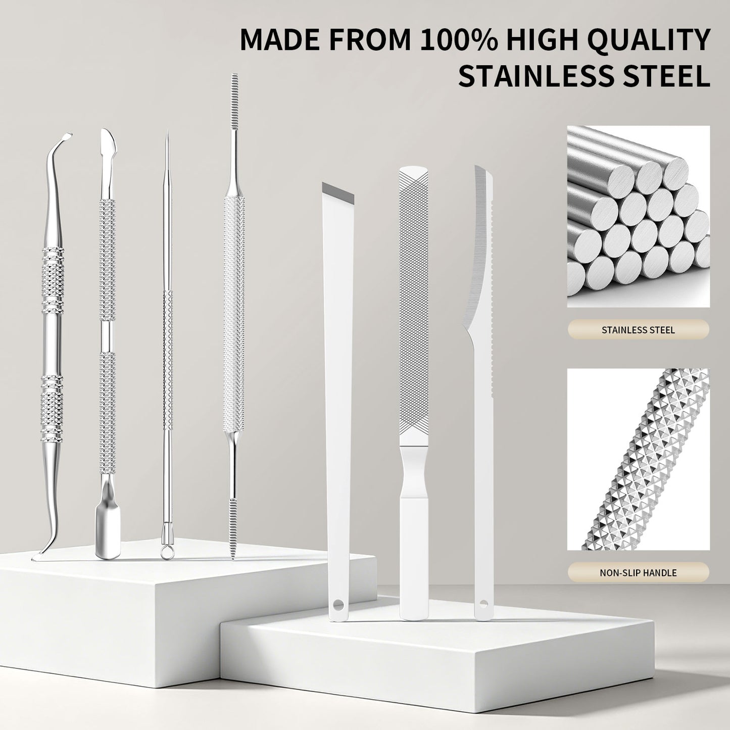 7 Pcs Ingrown Toenail File and Lifters Set, Stainless Steel Ingrown Toenail Removal Kit, Under Nail Cleaner Pedicure Tools