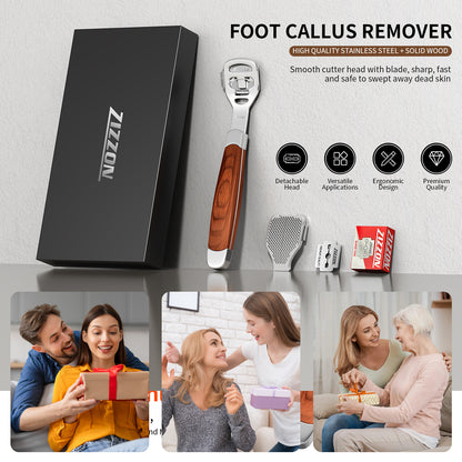 Foot Care Pedicure Callus Shaver Hard Skin Remover Wood Handle 10 Blades