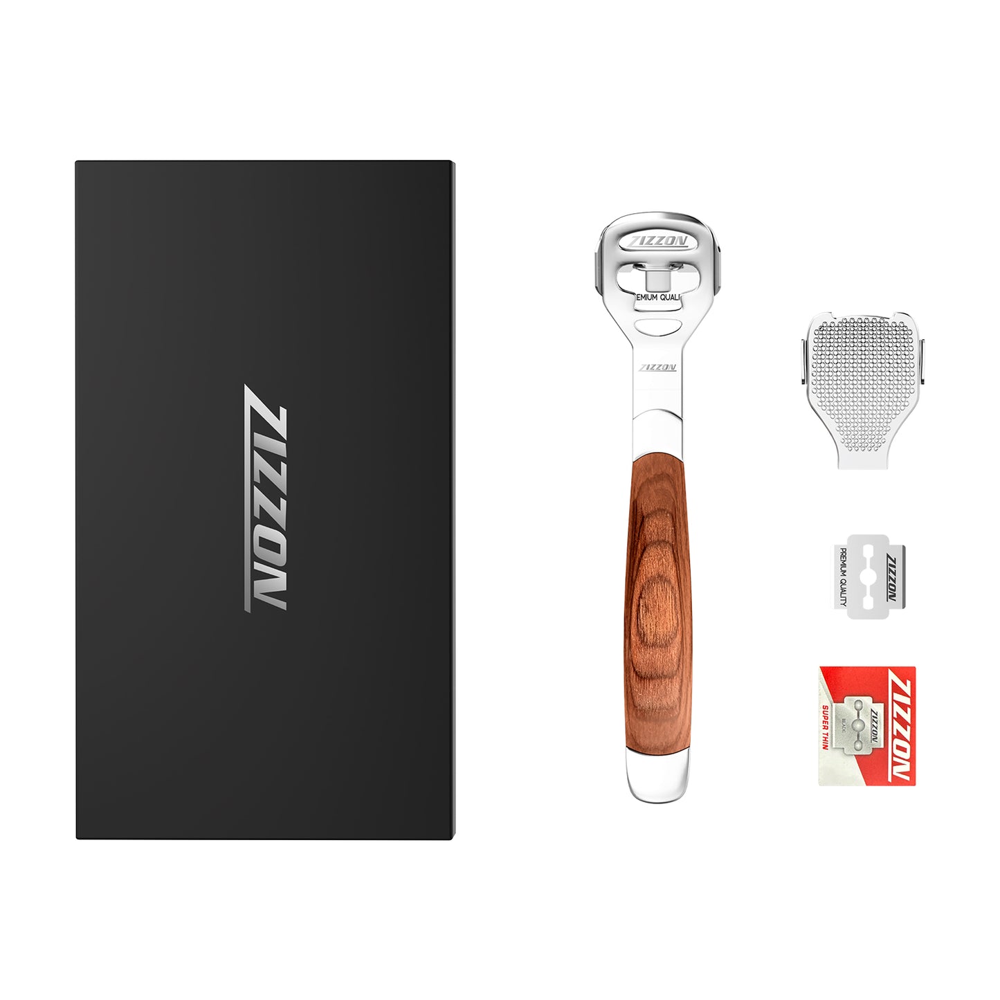 Foot Care Pedicure Callus Shaver Hard Skin Remover Wood Handle 10 Blades