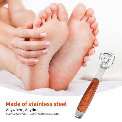 Foot Care Pedicure Callus Shaver Hard Skin Remover Wood Handle 10 Blades