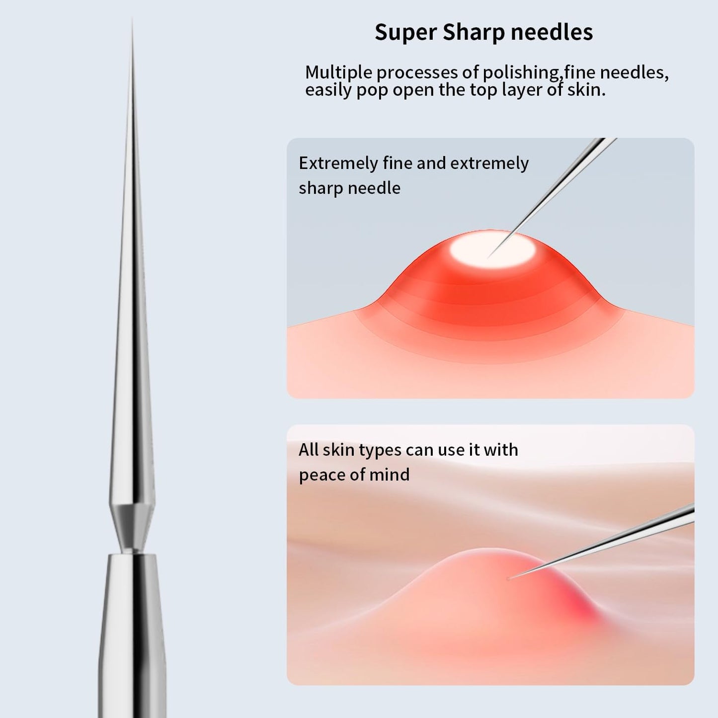 Titanium Lancet Needle Acne Blackhead Remover Pimple Extractor Popper Tool